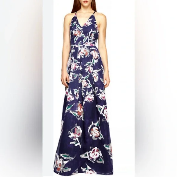open lace back dress Phoebe Midi Dress  Cream & Blue Floral